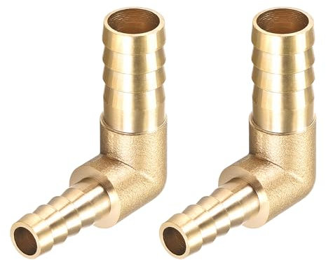 METALLIXITY En Forma de L Latón Barb Racor (12 mm x 8 mm) 2 Uds, Barb Reductor - para Combustible Aire Agua Petróleo Gas