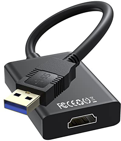 Adaptador USB a HDMI, 1080P HD Audio Video Convertidor USB 3.0/2.0 a HDMI Cable para PC/Laptop/Proyector/HDTV Gráficos de Monitores Múltiples HDMI Adaptador Compatible con Windows XP/7/8/10/11/Android