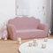Generico Divano per Bambini a 2 Posti Rosa in Morbido Peluche Mobili, Mobili per Bebè e Bimbi (2,65KG)