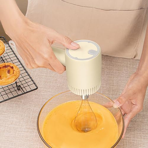 KEAOZVFE USB Rechargeable Mini Batteur à Oeufs Portable mélangeur à Main électrique 3 Vitesse 1200mAh 20W Maison Cuisine fouettée crème Oeuf Blanc Outil de Cuisson