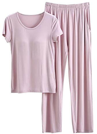Vetement Femme Ete Deux Pièces Pijama Printemps Coton Loungewear Elegant Adulte Pas Cher Ensembles Pajamas Chemisier Manches Courtes Pantalon 3/4 Nuisette Blanc Ensemble Pyjama Femme Sexy Chic
