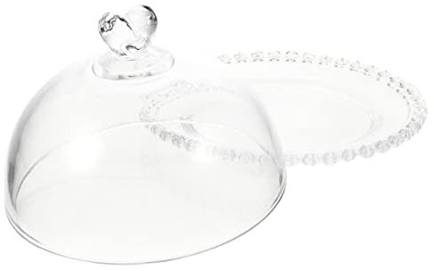 CRILSTYLEO 1 Set Abgedeckte Kuchenform Ausstellungsregale Präsentationsregal Gebäckvitrine Runde Servierplatte Hochzeitstortenständer Glaskuchenkuppel Mit Tablett Viertelrunde Form