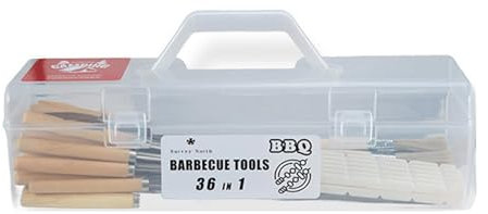 Vriusi Grillwerkzeug-Set, Outdoor-Grillzubehör | 36 Stück Grillspieße mit langem Griff | Outdoor-Grillwerkzeuge, Akku