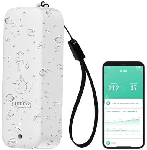 Luminea Home Control WLAN Thermometer: WLAN-Außen- und Innen-Temperatur- und Luftfeuchtigkeitssensor, IP65 (WLAN Außentemperatur, Temperatur Sensor, Wetterstation)