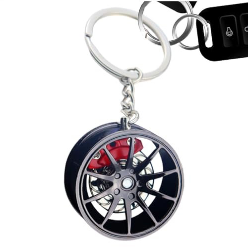 Radnaben-Schlüsselanhänger – Autoreifenfelgen-Schlüsselanhänger, kreatives Automobil-Modell, Felgen-Schlüsselanhänger, Schlüsselanhänger, Autozubehör, rot, Refer to description