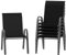 Amopatio 6er Set Gartenstühle Stapelbar, Hochlehner Stapelstühle aus Textilene und Metallgestell, Terrassenstühle Balkonstuhl mit Armlehnen Wetterfest, 60 x 72 x 96 cm, Schwarz