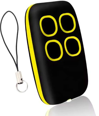 Telecomando Cancello Universali, Rolling Code e Codice Fisso 280-868 MHz, 4 in 1 multifrequenza, telecomando cancello compatibile con più di 90 marche, telecomando universale 433MHz (Giallo)