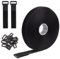 5cm x 2cm Heavy Duty Hook and Loop Straps with 25 Buckles, Velcro Strap Hook and Loop Straps Velcro Cable Ties Reusable Cable Ties Black Reusable Nylon Securing Cord Tie for Cable Tidy Wire Management