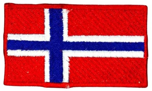 Bebuz - Parche bordado de bandera de Noruega, parche para coser o planchar, parche de reparación de tela, parches tácticos militares - Emblema