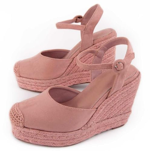 Montevita Espadrilles compensées pour femme Balenci10 102986, rose, 41 EU
