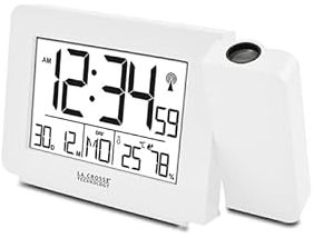 La Crosse Technology - WT522 Réveil Radio-Piloté avec Projection - Blanc