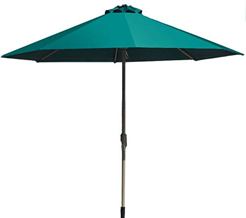 2.7M Garden Parasol with Crank and Tilt, Umbrella Parasol, 8 Sturdy Ribssun Shade for Outdoor, Garden, Balcony and Patio,2 White, 3 Dark Green