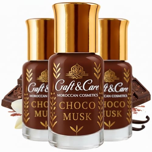 Craft & Care – Choco Musk Perfume Árabe Hombre & Mujer | Aceite Perfumado SIN ALCOHOL | Dulce Chocolate & Vainilla con Musk, Larga Duración, Portátil, Ideal para Layering (3 Unidades, Choco)