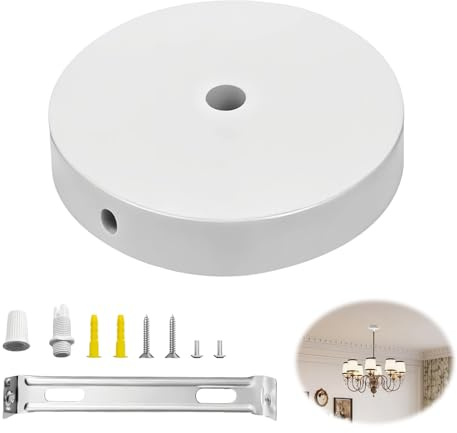 1PCS 100x20mm Blanc Baldaquin de Plafond Pour Light Accessoire les Lampes | Pavillon Cache Fil Plafond Pavillon Luminaire Canopy Light Accessoire Rosace de Pavillon Convient à Toutes les Lampes