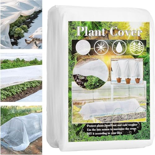 Pflanzenschutz Vlies 2×10 m 40g/m² Frostschutz Pflanzenabdeckung, Gartenvlies Atmungsaktiv gegen Frost,Kälte,Insekten,Vögel, Pflanzen Schutzvlies für Gemüsebeet, Hochbeet, Gewächshaus, Gartenpflanzen