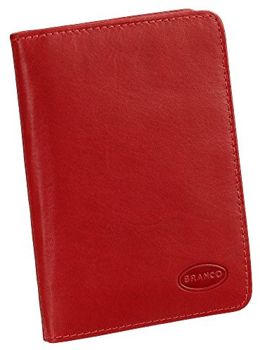 Branco Leder Ausweisetui Ausweishülle Kreditkartenetui Ausweismappe Kartenetui KFZ Mappe Etui Farbe Rot