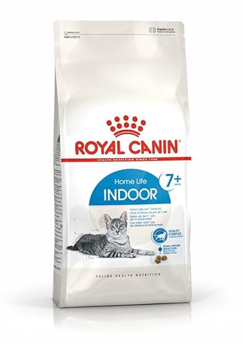 Royal Canin Indoor 7+ | 400 g | Alleinfuttermittel speziell für ältere Katzen die im Haus Leben | Kann die Nieren- und Harnwegsfunktion unterstützen | Enthält Vitamine