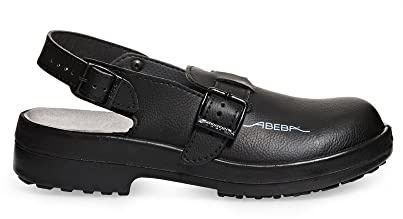 ABEBA 1011-38 Sicherheitsschuh - Arbeitsclog - Classic - Mikrofaser - Antistatisch - Rutschfeste Laufsohle - Größe: 38 - Farbe: Schwarz