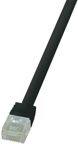 LogiLink CF2083U Cat.6 U/UTP SlimLine Flat Patch Cable, 7.50 Meter Length, Black, Black, 7.50 Meter Length