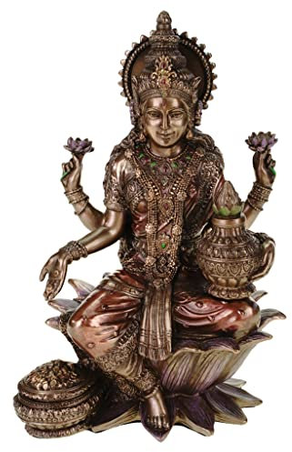 Veronese Ganesha Statue auf Lotusthron – bronzierte Darstellung der hinduistischen Gottheit