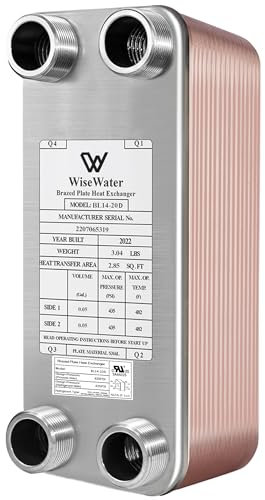 AB Plate Heat Exchanger, 3x8 20 Plates Water To Water Heat Exchanger, Copper/SS316L Stainless Steel Brazed Plate Heat Exchanger For Floor Heating, Water Heating, Snow Melting