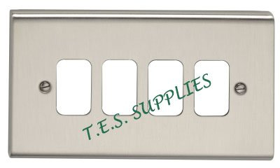 DETA G3424SC/4 Gang Grid Plate - Satin Chrome