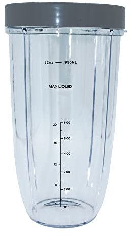 Blendin Replacement 32 Ounce Large Cup with Comfort Lip Ring, Compatible with Nutribullet 600W 900W Blender Juicer