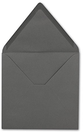 50 Quadratische Briefumschläge Dunkelgrau 15,5 x 15,5 cm - 110 g/m² Nassklebung Post-Umschläge ohne Fenster ideal für Weihnachten Grußkarten Einladungen von Ihrem Glüxx-Agent