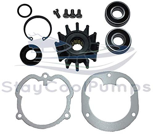 StayCoolPumps SCP Rebuild Service Kit für Volvo Penta/OMC Pumpen 3857794, 3858847, 3851623, 3851982, 3855778, 3851995 (Schwarz, Neopren, Wasserpumpe, Boot-Motor-Teile, Über-Grund)