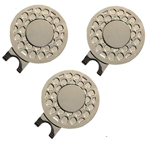 FINGER TEN Golf Ball Marker Hat Clips Magnetisch Set of 3/4/5/6 Stück Geschenk Mütze Clips mit Ballmarker oder nur Cap Clip Anzug Für Herren Damen Kinder (3 Pack-Hat Clips)