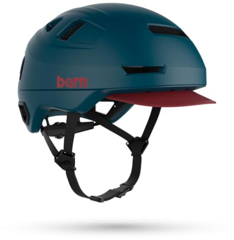 Bern Hudson MIPS Erwachsenen-Fahrradhelm mit Drehaufprallsicherheit, verstellbar, Sicherheitslicht im Lieferumfang enthalten, für Fahrräder, E-Roller, E-Bikes + │EN1078-zertifiziert