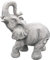 gartendekoparadies.de Trompetender Elefant, Steinfigur, H. 31 cm, 6 kg, Grau, frostsicher aus Steinguss für Außenbereich