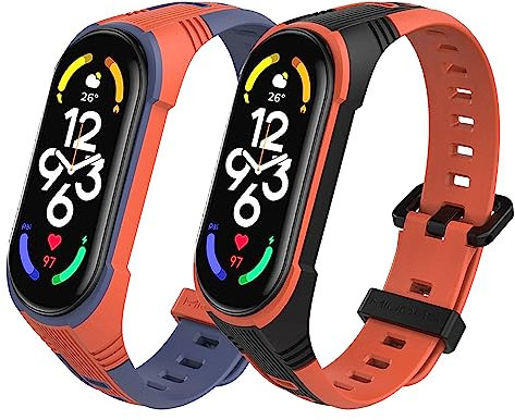 MIJOBS Correas Compatible con Xiaomi Band 7 Pulsera Xiaomi Mi Band 7 Correa de Silicona Miband 7 Pulseras de Deportiva, Correa de Repuesto para Xiaomi Band 7 Smartwatch Accesorios