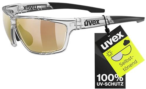 Uvex sportstyle 706 CV V - Sportbrille für Damen und Herren - selbsttönend & verspiegelt - konstraststeigernd - clear/red - one size