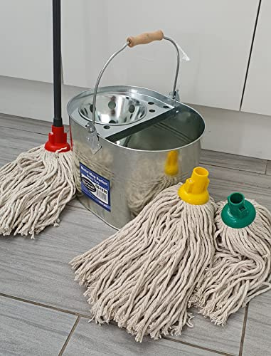 AIMS Socket Push 6Pcs Plastic PY Cotton Mop Head Jumbo Large Mop Thick Absorbent Yarn For Everyday Home/Work Commercial Mop Heads for Heavy Duty long lasting (6pk Oz 16 350g)