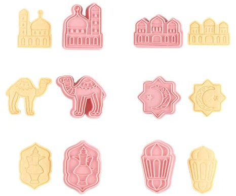 Moules à Biscuits En Silicone 3D Pour Ramadan, Set De 6 PièCes, Eid Mubarak Cookie Cutter, Outils De Cuisson Pour GâTeaux Fondants, DéCorations De FêTe