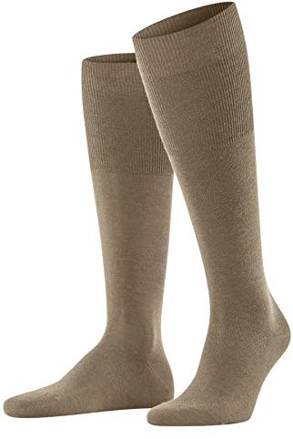 FALKE Men's Airport M Kh Wool Cotton Long Plain Knee-High Socks 1 Pair, Brown Camel 5038, 5.5-6.5