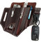 Atqana Multitool Sheath for Belt (Premium Leather) - EDC Pocket Organizer | Leatherman Holster | Handmade Leather Multitool Pouch with Pen Holder, Flashlight Sheath and Key Fob Clip (Extra Dark Brown)
