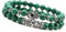 Unique Chakra Duo Armband Malachit Hand of Shiva 8mm Perlen Energiearmband Heilsteine dehnbar Juweliers Qualität
