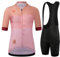 GCRFL Damen Radtrikot Sets Rennrad Jersey Reitshirts Leicht Atmungsaktiv Trägerhose mit Taschen Gepolstert, rose, 46