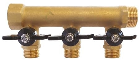 Somatherm for you - Brass Collector con mini -twin integrato - 3 maschi inizia 15/21-20/27 Input femmina - Output maschile 20/27