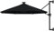 vidaXL Sonnenschirm Wandmontage mit LEDs Metallmast Wandschirm Ampelschirm Balkonschirm Gartenschirm Marktschirm Schirm 300cm Schwarz