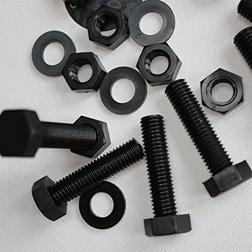 20x Vis à tête Nylon Noir Hexagonale, M10 x 40mm, Ecrous et boulons en plastique, Rondelles, Nylon, Noir