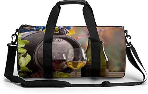 Z&Q Sac De Sport Grande Capacité Verre À Vin Rouge (24L) Portable À La Main/sur L'épaule Sac De Voyage Imperméable À l'eau Respirant pour Sac De Sport Gym 45x23x23cm