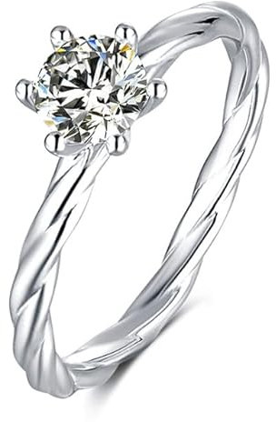 Echte 0,5/1 Karat D Farbe Moissanite Eheringe für Frauen 100% 925 Sterling Silber Brautschmuck Geschenke 4,75 0,5 Karat