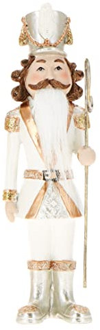 Timstor Schiaccianoci Nutcracker Soldatino Bianco Oro 22cm Resina