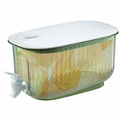 Ditanpu Dispensador De Bebidas De 4 L, Dispensador De Leche, Dispensador De Agua para Nevera con Grifo, Jarra para Nevera, Enfriador De Bebidas, Dispensador Grande para Leche, Verde