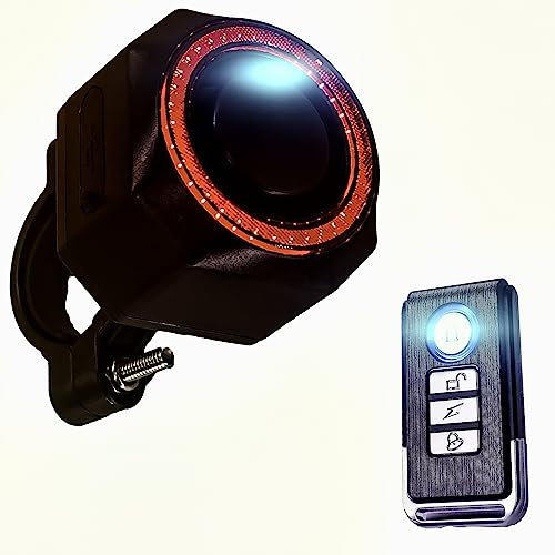 Sistema di allarme per bicicletta, allarme per bicicletta, con luce posteriore, allarme wireless per bicicletta, con USB-C e telecomando per bici da corsa, bici elettriche, motociclette