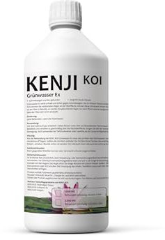 KENJI KOI Grünwasser Ex 1L Klares Teichwasser! Teichpflege gegen Grünes Wasser & Algen | GrünwasserEx | Teichwasseraufbereiter für klares Wasser