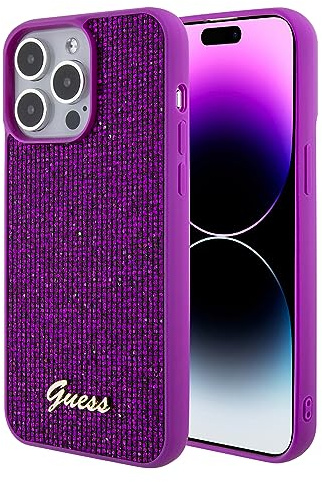 Guess GUHCP15XPMSDGSF Hülle für iPhone 15 Pro Max 6.7 Fuchsie hardcase Disco Metal Script